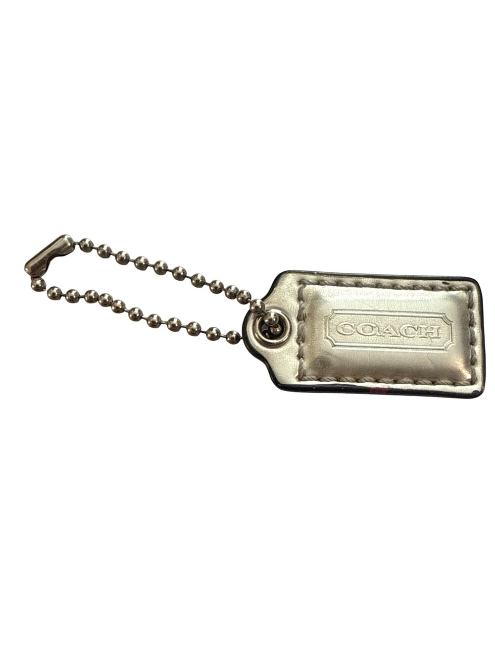 Coach 1 1/2” (Mini) Silver Patent Leather Hangtag